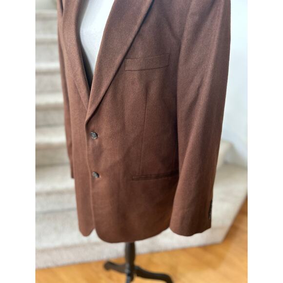 Clubroom Chocolate Brown Cashmere Two Button Blazer 42L - Picture 5 of 8